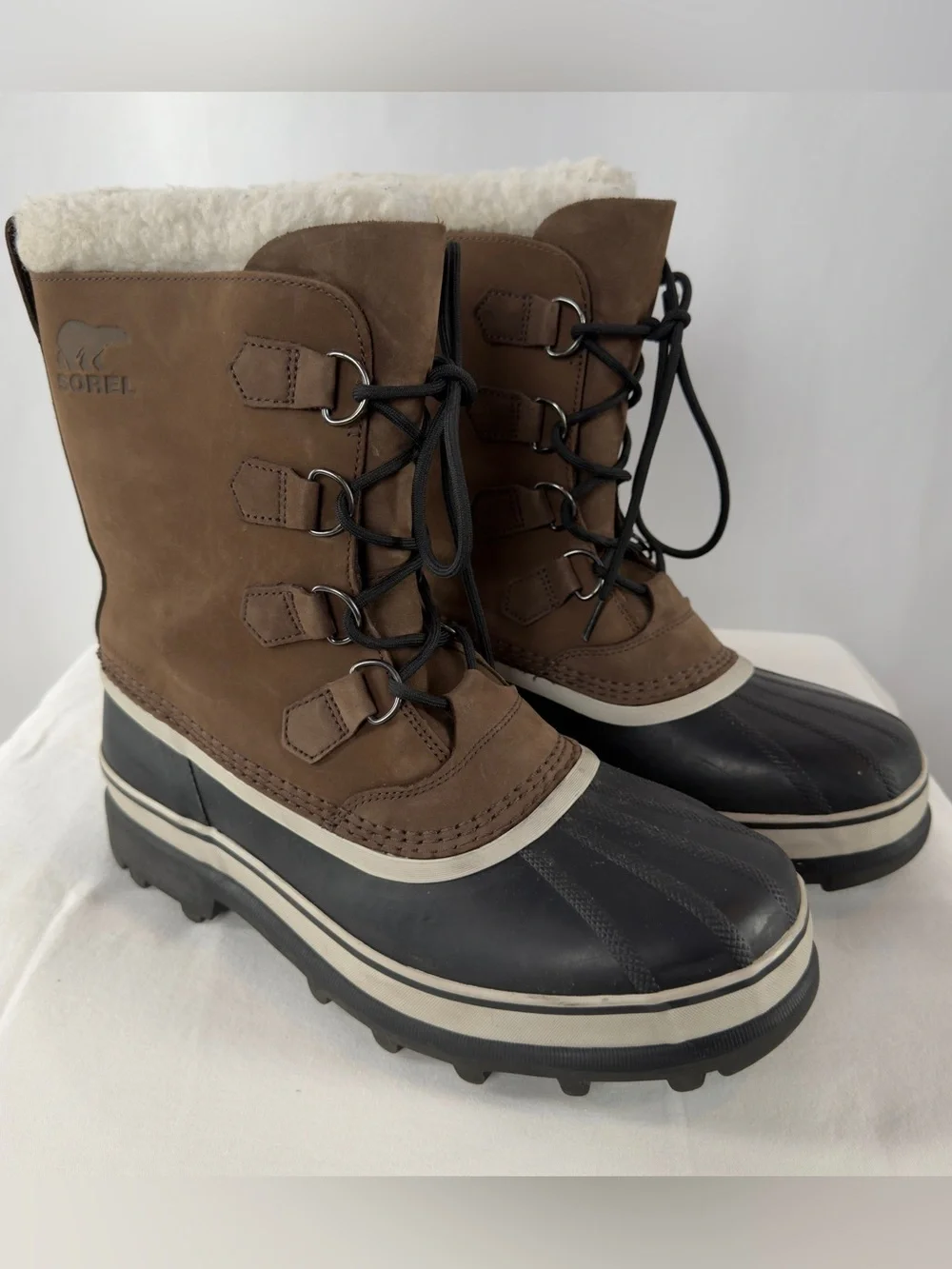 Sorel Men's Caribou Waterproof Lace-Up Winter Boots in‎ Brown Black Size 11